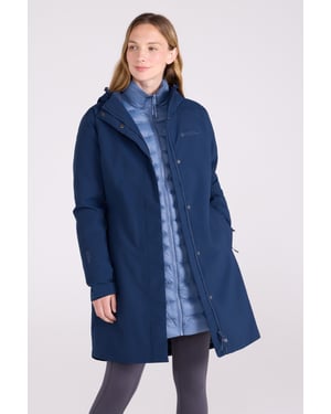 'Alaskan' Women's 3 In 1 Long Jacket with Adjustable Hood Waterproof Coat Dark Blue