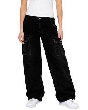 Enzo | Womens Cargo Baggy Jeans