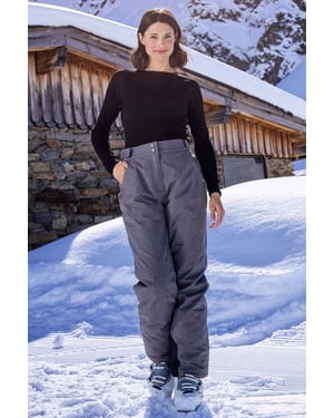 'Blizzard' Women's Ski Trouser Waterproof Fleece Lined Winter Snowboarding Pants Grey