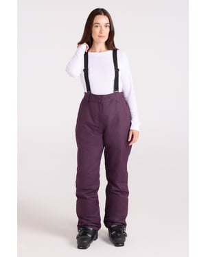 'Moon' Women's Ski Pants Warm Insulated Snow Proof Elastic Waist Winter Trouser Purple