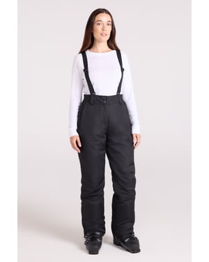 'Moon' Women's Ski Pants Warm Insulated Snow Proof Elastic Waist Winter Trouser Black