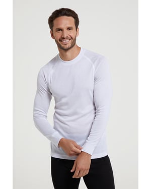 'Talus' Men's Thermal Base Layer Top Quick Drying Breathable White
