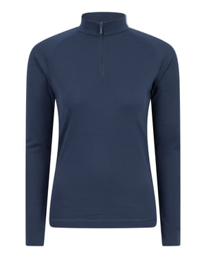 'Talus' Women's Base Layer Top Half Zip Thermal Long Sleeved Tee Navy