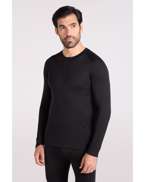 'Talus' Men's Thermal Base Layer Top Quick Drying Breathable Black