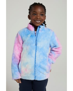 'Rainbow' Kids Fleece Sweater with Pockets Full Zip Warm Cosy Coat Purple