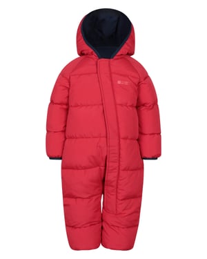 'Frosty' Kids Padded Snowsuit with Central Zip Cosy Winterwear Dark Red
