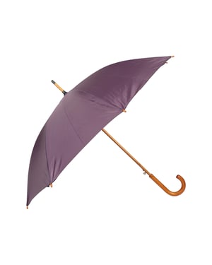 Unisex Classic Durable Rain Umbrella with Curved Handle Lightweight Brolly Berry