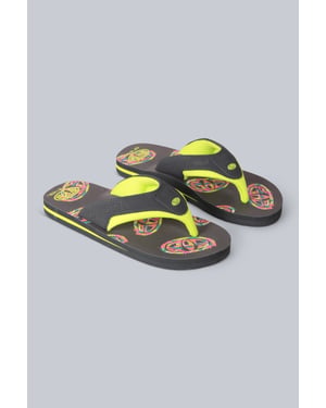 'Jekyl' Kids Flip Flops Slip On Lightweight Comfortable Walking Beach Slippers Lime Green
