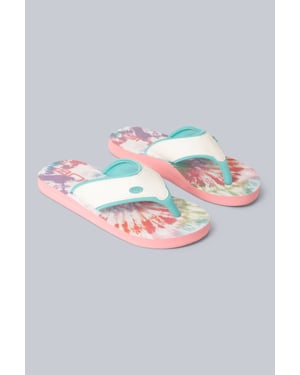 'Swish' Kids Flip Flops Slip On Lightweight Comfortable Walking Beach Slippers White
