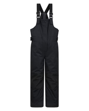'Hakuba' Kids Ski Pants Water Resistant Elastic Waist Winter Snow Salopettes Black