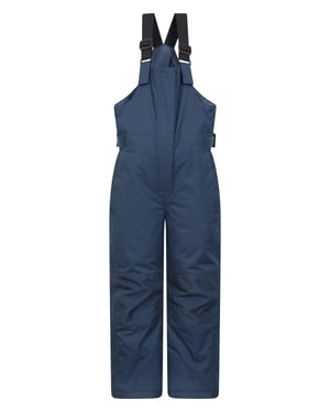 'Hakuba' Kids Ski Pants Water Resistant Elastic Waist Winter Snow Salopettes Navy