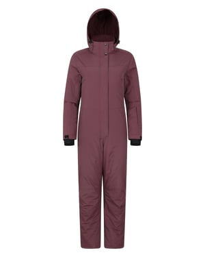 'Cloud' Women's Ski Suit Insulated Waterproof Adjustable Hood Zip Up Snowsuit Purple