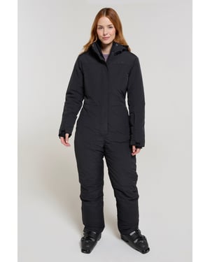 'Cloud' Women's Ski Suit Insulated Waterproof Adjustable Hood Zip Up Snowsuit Black