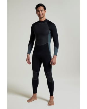 Men's Full Length Neoprene Wetsuit with Easy Glide Zip Swimwear Charcoal