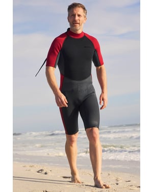 Men's Shorty Wetsuit with Easy Glide Zip Fastening Swimwear Grey