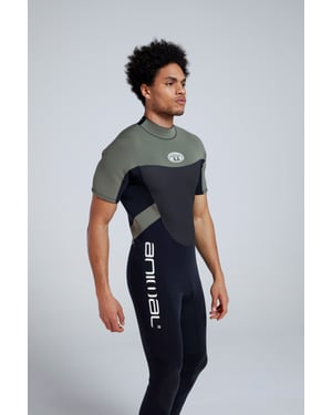 'Logan' Men's Full Wetsuit with Grippy Knee Pads Comfortable Swimwear Black