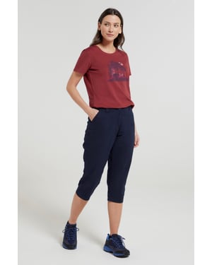'Coastal' Women's Capri Pants Stretchy Breathable Short Trousers Navy