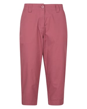 'Coastal' Women's Capri Pants Stretchy Breathable Short Trousers Pink