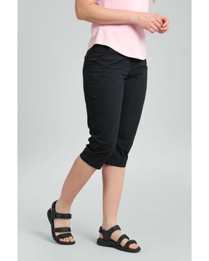 'Coastal' Women's Capri Pants Stretchy Breathable Short Trousers Black
