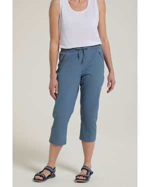 'Explorer' Women's Capri Pants with Pockets UV Protection Trousers Light Blue