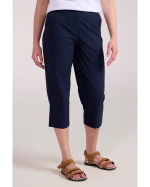 'Delta' Women's Capri Pants Stretchy Sun Protection Trousers Navy