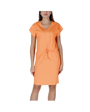 By14886 Oranje Mini-jurk