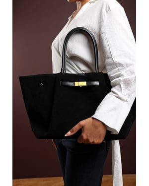 Where's That From Womens 'Dove' Suede Handheld Tote Bag