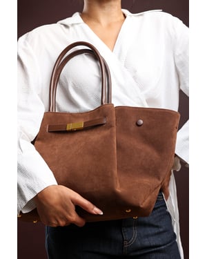 Where's That From Womens 'Dove' Suede Handheld Tote Bag