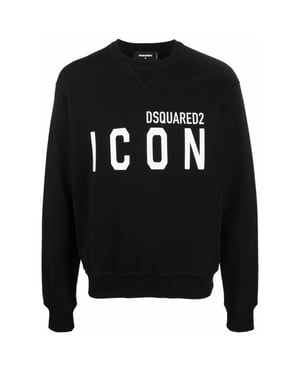 Dsquared2 Svart Tröja Stor Ikon Cool Svart Logotyp