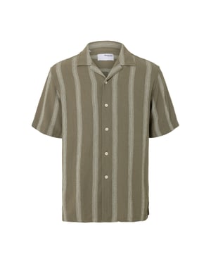 Selected Overhemden Sal Relax Fit Overhemd Vetiver Groen