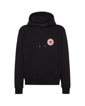 Dsquared2 Maple Leaf Patch Logo Cool Fit Svart Huvtröja
