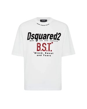 Dsquared2 Bloody Sweat Tears Vit T-shirt
