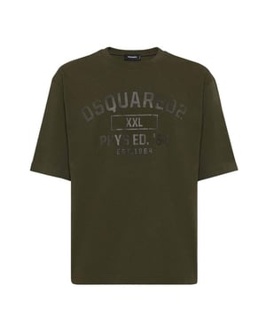 Dsquared2 Phys Ed Logo Militärgrön T-shirt