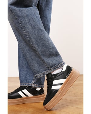 Where's That From Womens 'Yulia' Platform Lace Up Trainers with Side Stripes