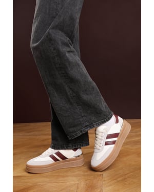 Where's That From Womens 'Yulia' Platform Lace Up Trainers with Side Stripes