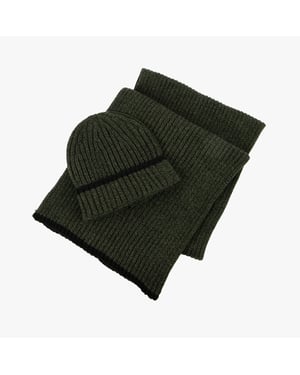Totes Toasties Hat & Scarf Set Mens Khaki