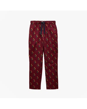 Joules Dozer Mens Pyjama Trousers Burgundy Red