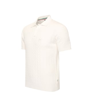 Cappuccino Italia Polo SS Caorle Cable Knit Polo Wit