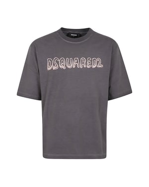 Dsquared2 Best Fade Loose Fit Cartoon Logo T-shirt Charcoal Grey