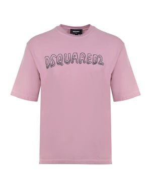 Dsquared2 Best Fade Loose Fit Cartoon Logo T-shirt Dusty Antic Rose