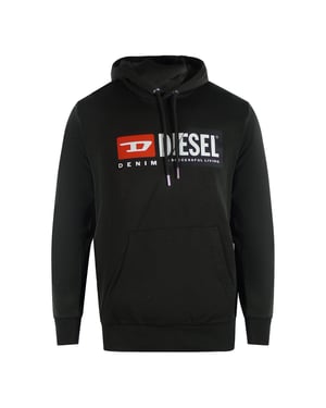 Diesel Denim Division Snijd Logo Zwarte Hoodie