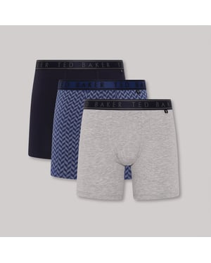 Ted Baker Ted Baker 3-pack Cotton Boxer Briefs Mens Boxer Briefs Navy/rovelli Blue/heather Grey