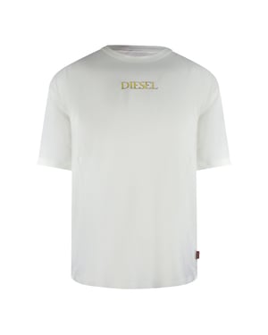 Diesel Gold Logo White T-shirt
