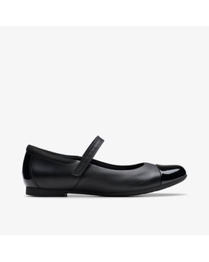 Scala Gem Youth Black Leather Shoes