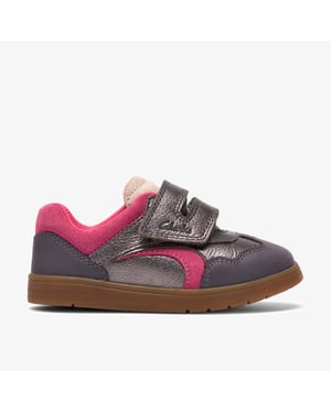 Disco Vibe T. Pewter Leather Trainers