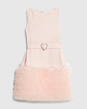 River Island Girls Dress Pink 3D Organza Hem