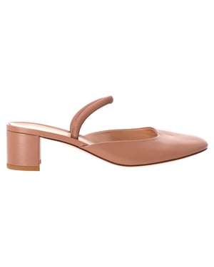 Gianvito Rossi Tivoli Mules 55 in Beige Leather