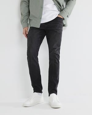 River Island Mens Skinny Jeans Black Fit Washed