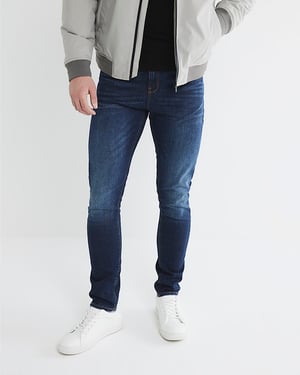 River Island Mens Skinny Jeans Dark Blue Fit