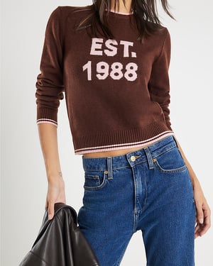 River Island Womens Jumper Brown Knitted Est 1988